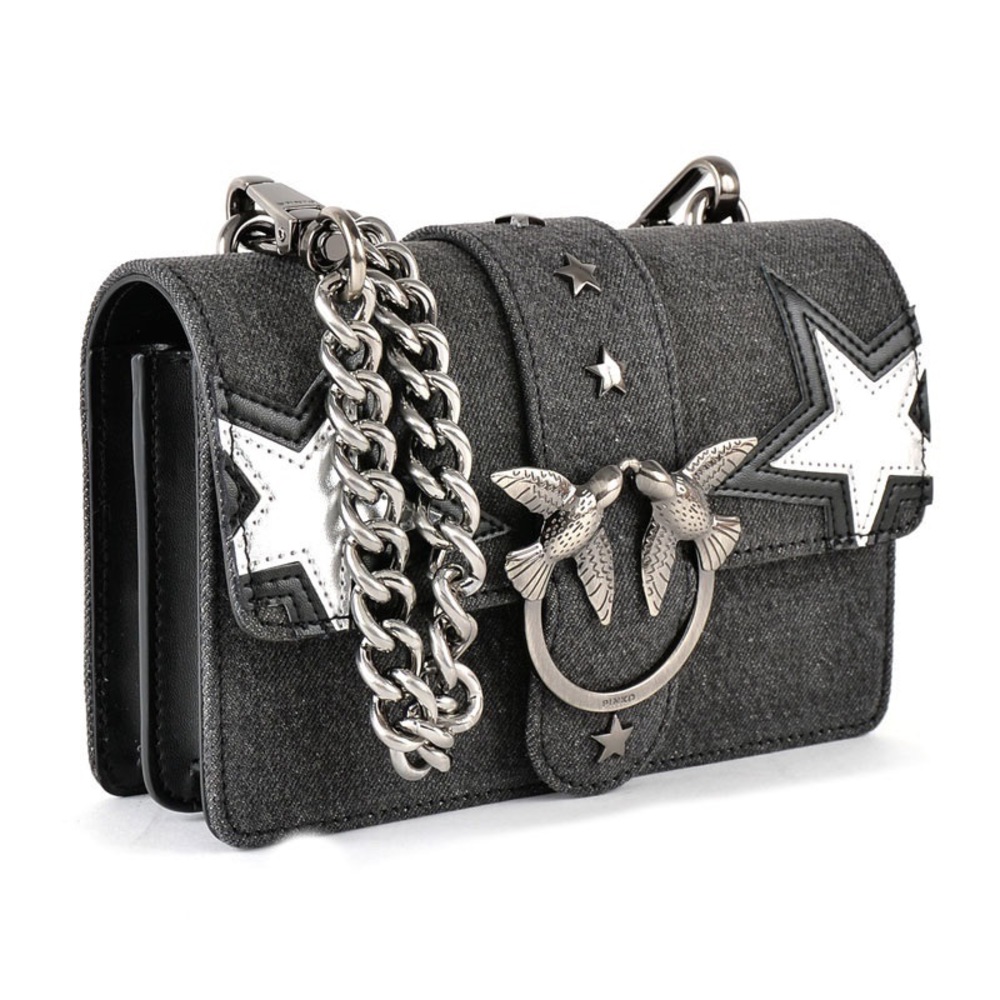 Pinko Mini Love Jean 1 Borsa Tracol Purse Bag